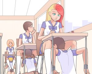 Futa schoolgirls blown by boys in class by NobodyInParticular