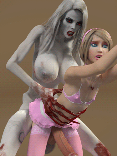 Undead Zombie Dickgirl Sticks Her Cock In Futanari Teens Ass For